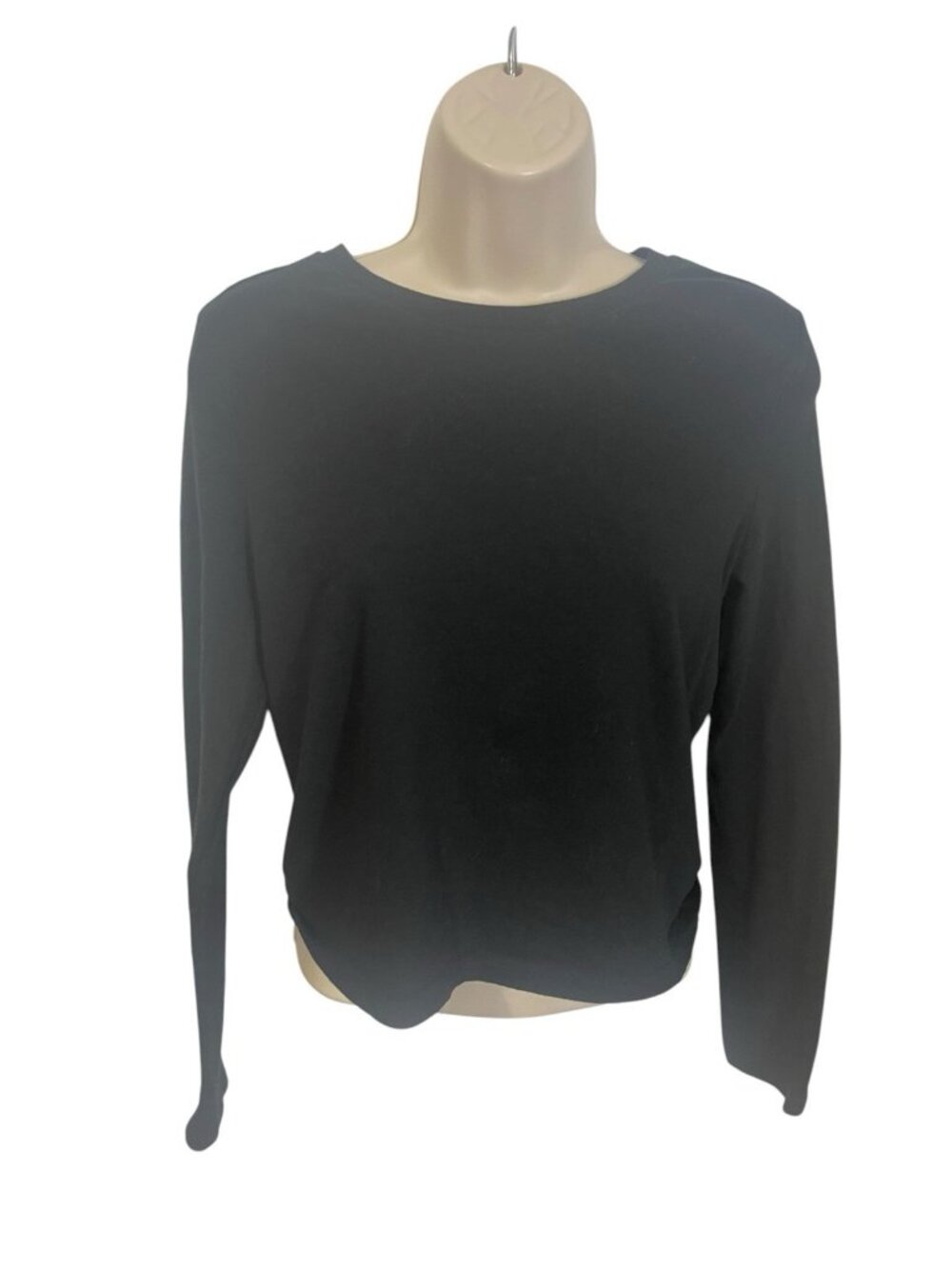 GAP Women's Size Small Black Shrunken Tee Cropped Long Sleeve Pullover Tee